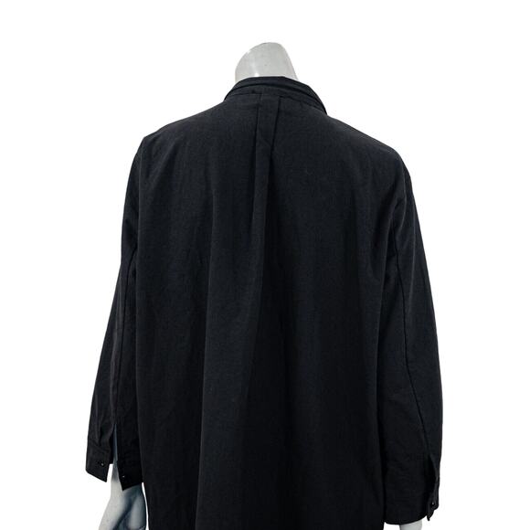 POMANDER Place Tuckernuck Women's 1/2 button short dress in black cotton size XL - Picture 9 of 10